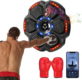 Silencomfort Music Boxing Machine Adulto, Máquina de Boxeo Musical de Pared con Guantes de Boxeo, 9 Modos de Velocidad y Modo de Conteo, Boxeo Pared Bluetooth para Musical Liberar Estrés y Entrenar