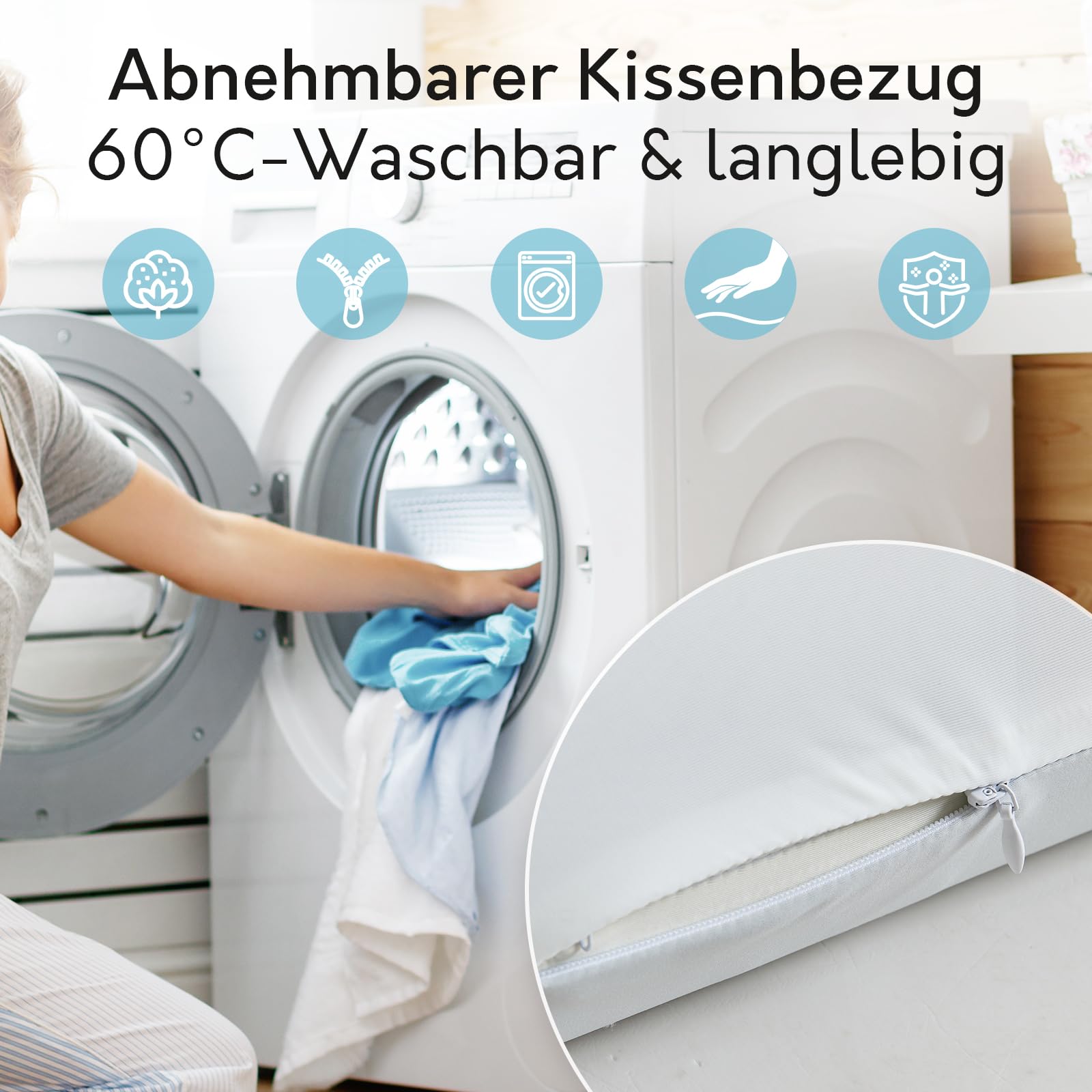 Memory Foam Nackenstützkissen Öko-Tex Ergonomisches Kopfkissen
