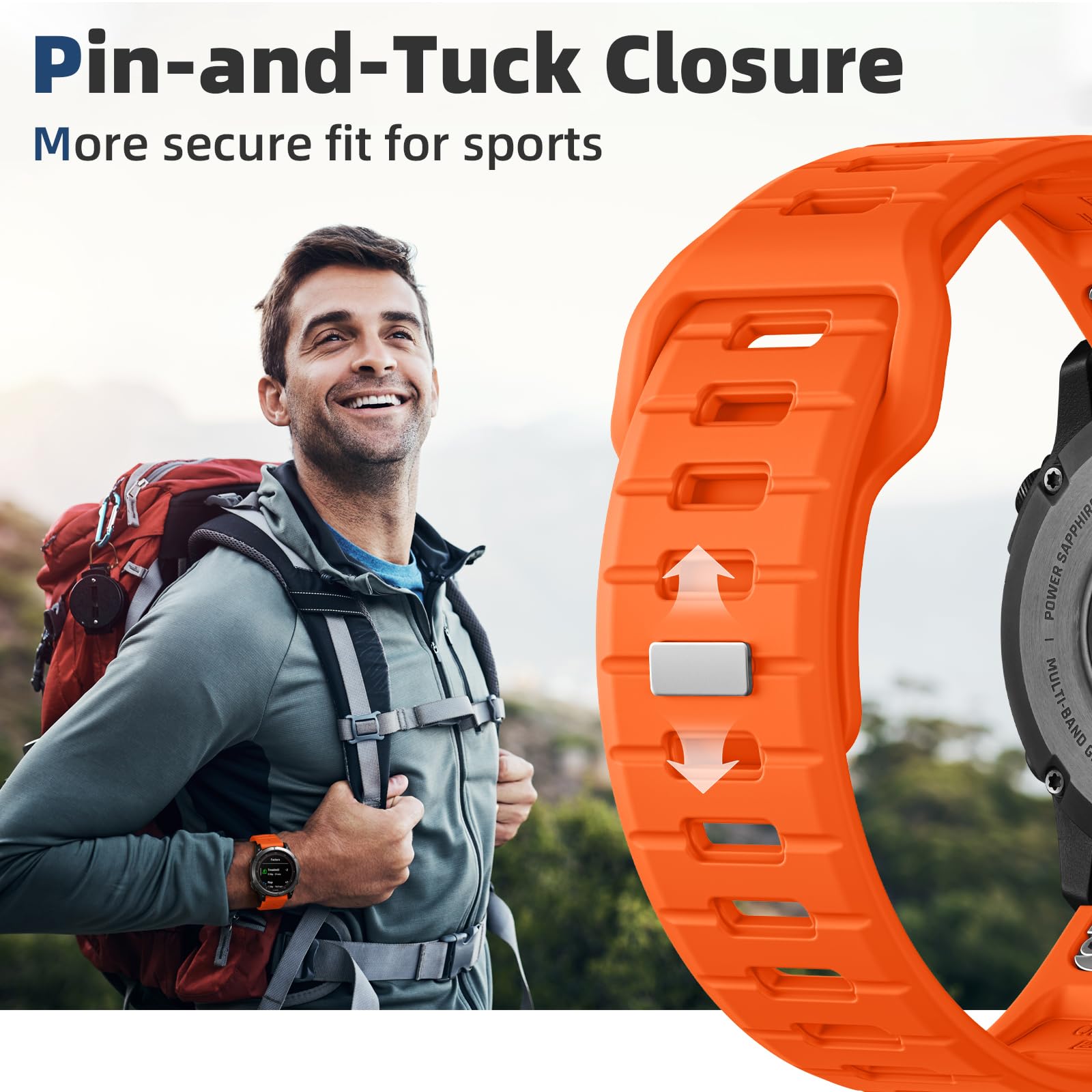 Negatta Strap Compatible With Garmin Fenix 7X/Fenix 7X Pro/Fenix 6X Pro/Fenix 5X Plus/Fenix 5X/Fenix 3/3 HR - Image 4