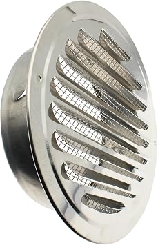 4 Inch Round Air Vent Stainless steel Louver Grille Cover White Soffit Vent with Built-in Screen Mesh for Kitchen/Bathroom/Study-Room/Office Ventilation [FDXGYH]