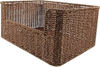 Cesta Cestas De Vime Tecido Para Armazenamento Cesta De Tecido Cesta Decorativa Bandeja De Artigos Diversos De Mesa Cesta De Artigos Diversos Chique Cesta De Armazenamento Natural