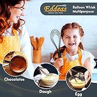 Vista 8 de Batidor plano, batidor de silicona Eddeas para cocinar, batir, revolver salsa y huevos