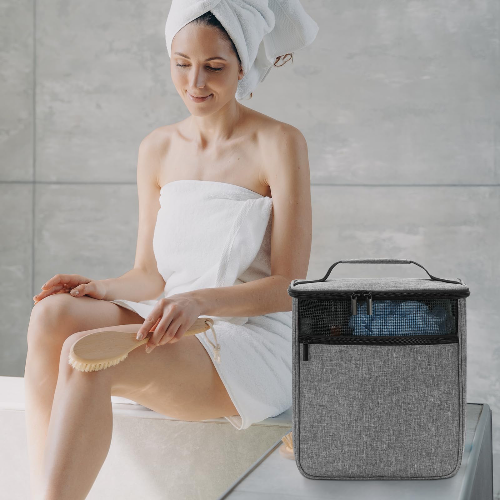 Bolsa de ducha para hombres y mujeres (gris)
