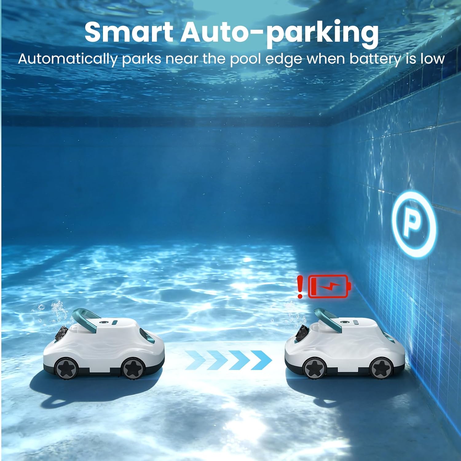 (2026 Upgrade) Cordless Robotic Pool Cleaner, Automatic Pool Vacuum for Above Ground & Inground Pools, 180-Min Runtime, 3L Basket for Leaves & Debris, Auto-Parking, Powerful Suction up to 2200 Sq.Ft