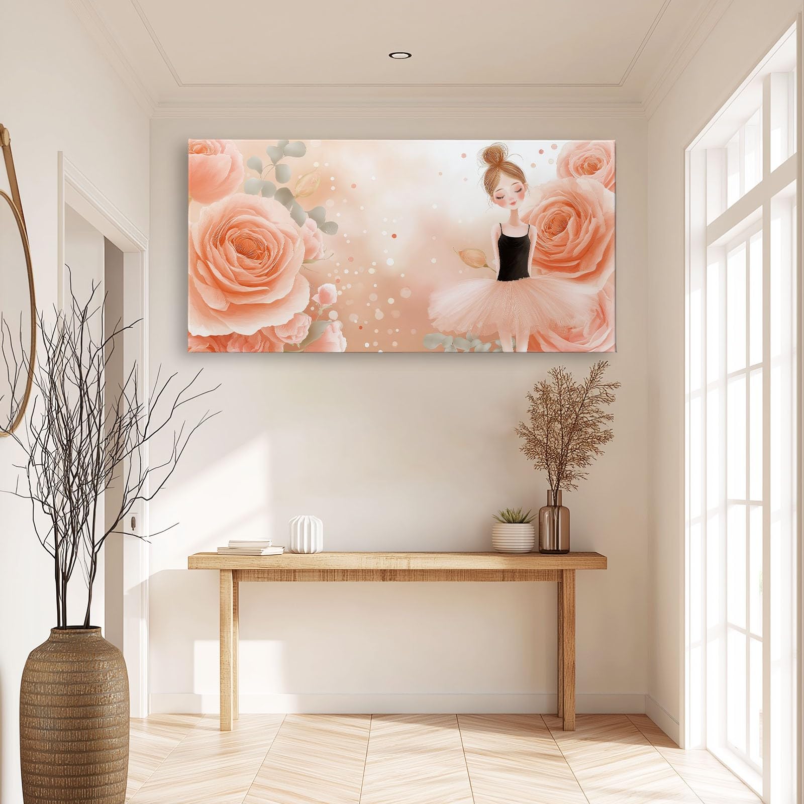 Impression sur Toile Rose Grand Format pour Habiller Murs Vides - 8