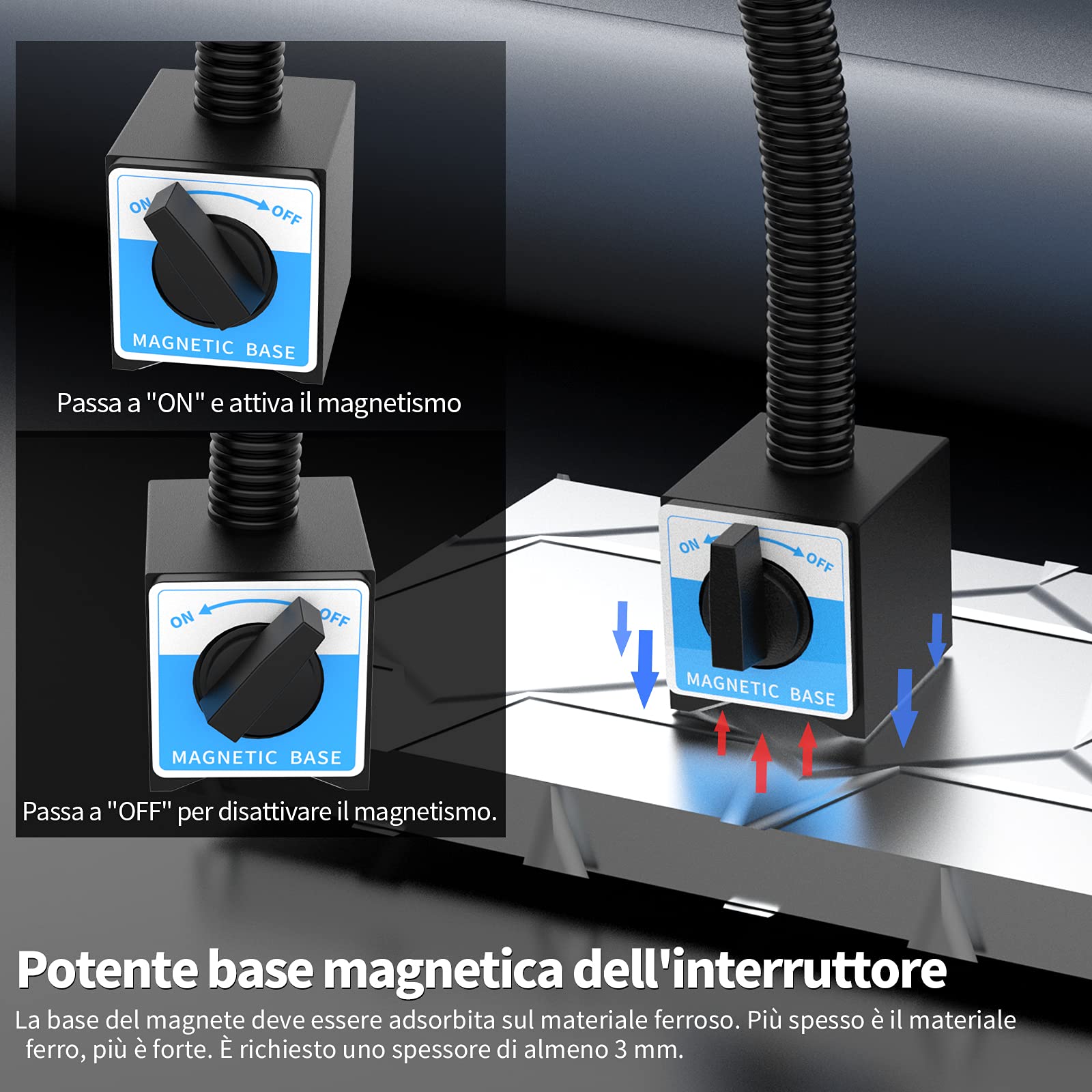 Lampada da lavoro a led magnetica a collo d'oca flessibile 900 lumen IP66 lampada a prova d'acqua per macchine utensili tornio fresatrice trapano illuminazione industriale