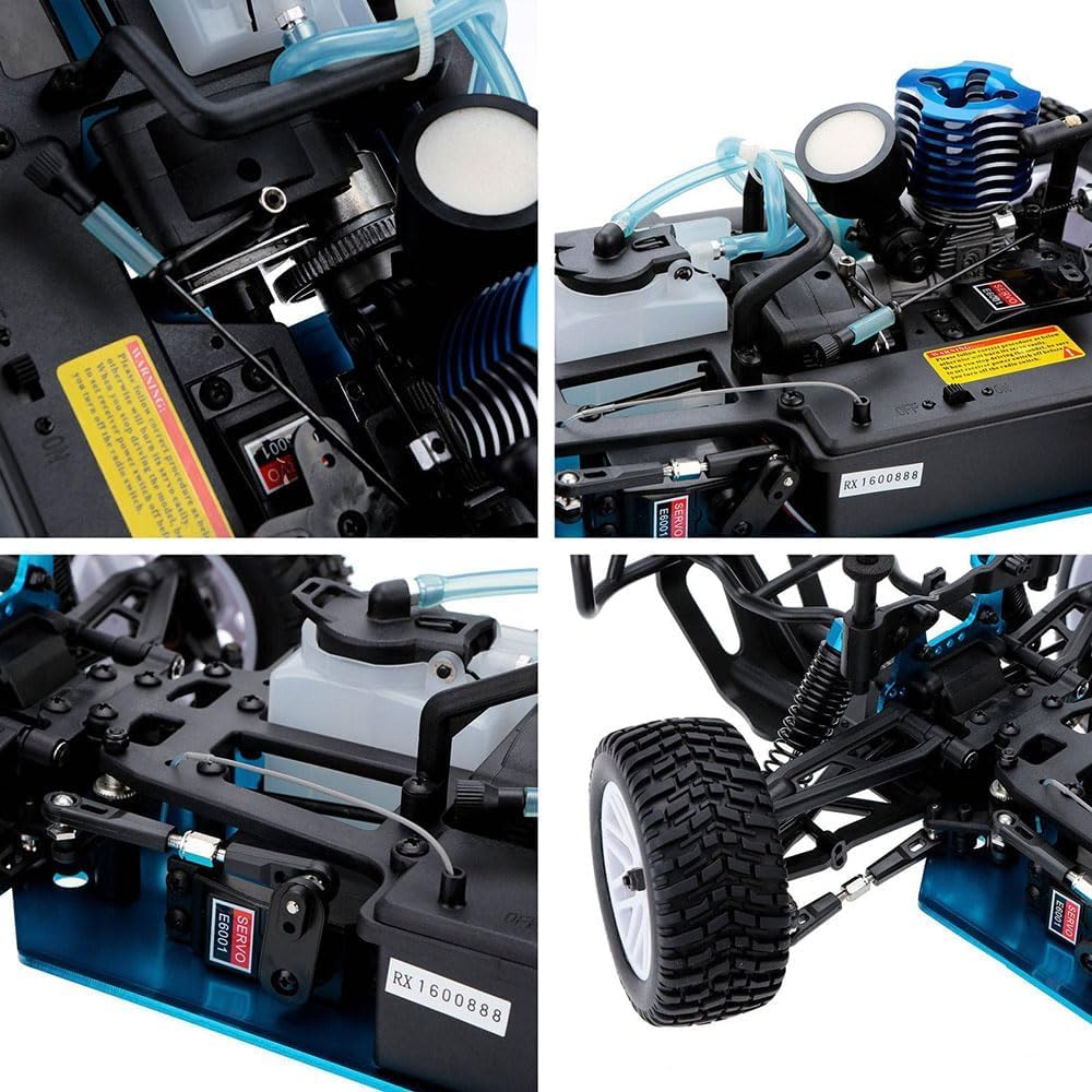 XMFHANG 1:10 Scale Nitro RC Car, 2.4Ghz 4WD RTR Trucks, 4X4 RC