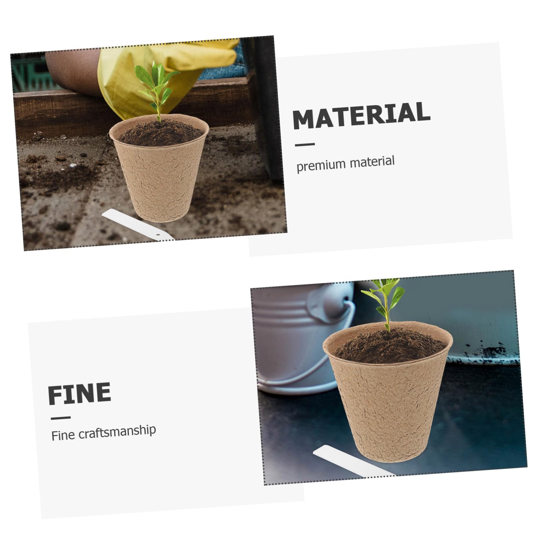 UPKOCH Kit 110 Vasi da Vivaio Biodegradabili in Polpa per Avviamento Piante, Vaso di Torba per Germinazione Piante Grasse e Ortaggi, Trapianto Diretto in Vaso, per Giardino e Balcone