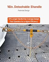 Vista 3 de VEVOR Carpeta de cadena de trinquete, carpetas de carga resistentes de 5/16"-3/8", con ganchos G80 límite de carga seguro de 7,100 libras, mango