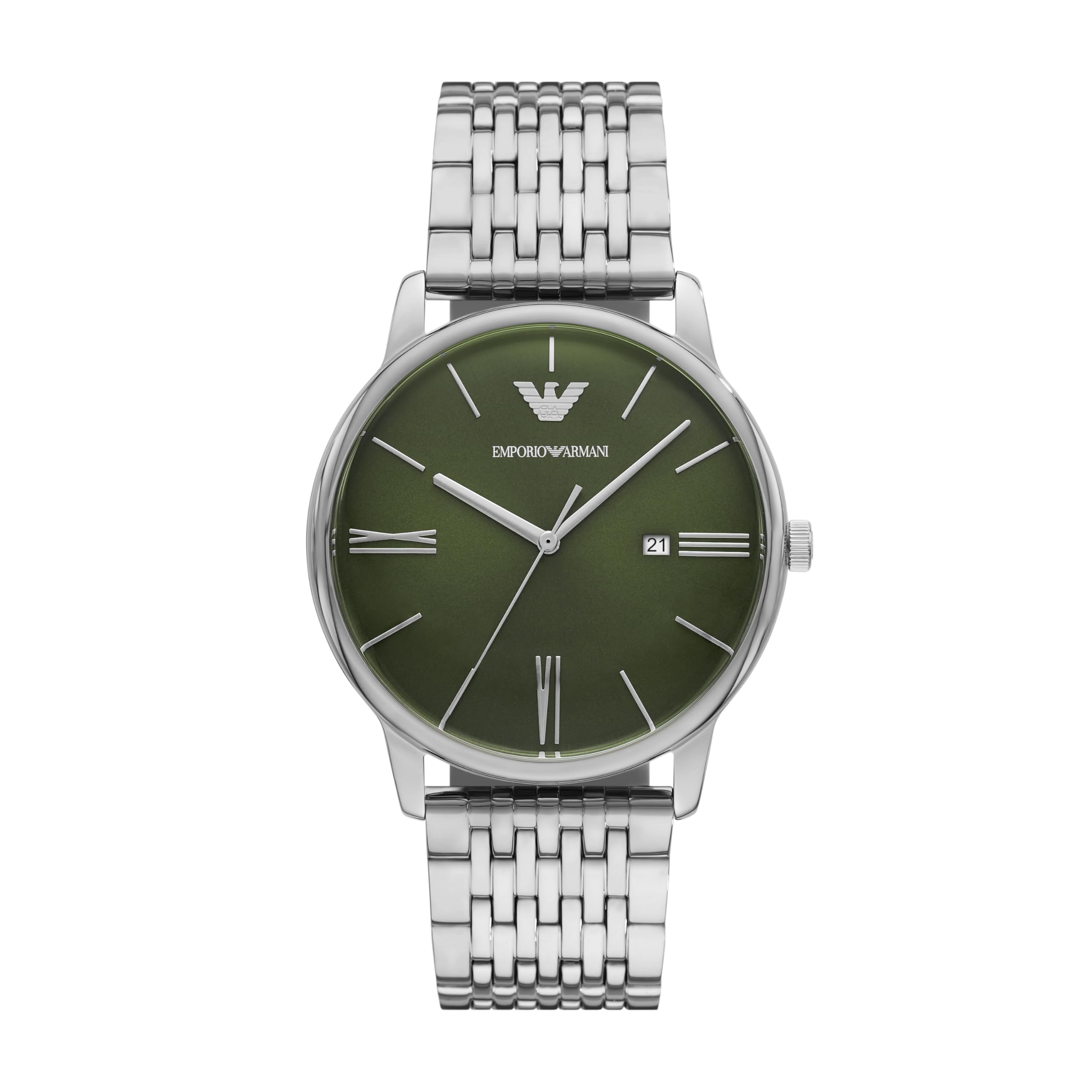 Analog Green Dial Men's Stainless Steel Watch-AR11644
