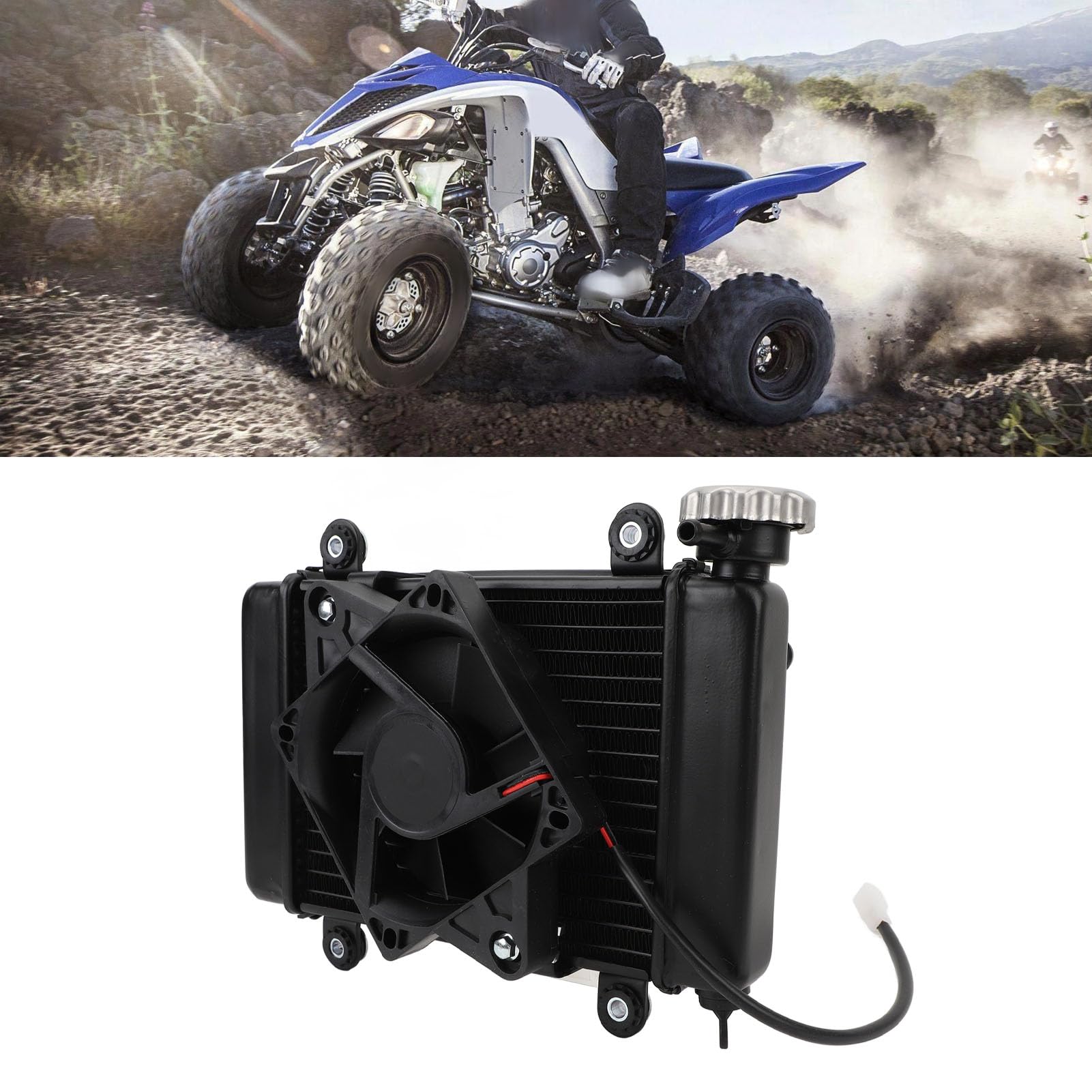 Potente Enfriador de Radiador Refrigerado por Agua con Ventilador para 150 250 Pit Quad Dirt Bike ATV - de Refrigeración de Motor Eficiente - Ventilador de Radiador de 2