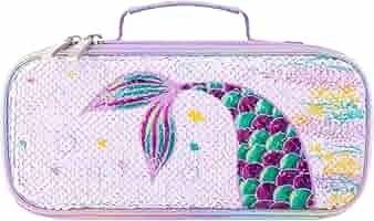 Ulalaza Federmäppchen Mit Pailletten & Pom-Pom – Stylischer Organizer Für Stifte & Kosmetik