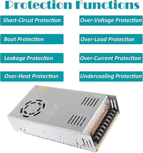 Miniatura 2 de DIANN Adaptador de fuente de alimentación conmutada de 12 V, 30 A, 360 W, transformador AC110V a CC 12 V 30 A, convertidor LED controlador para