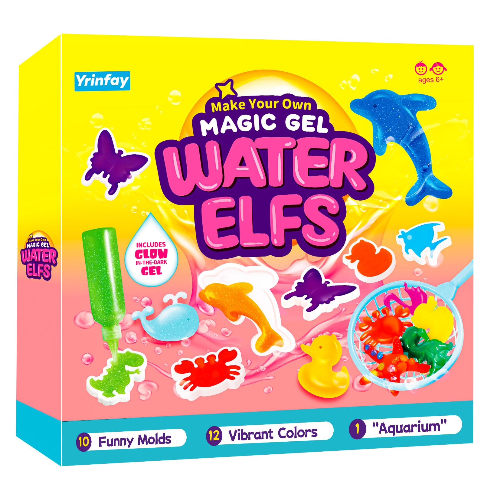 Yrinfay Magic Water Gel Elf Toy Kits for Kids, Non-Toxic Arts and Crafts for Kids 6-8 8-12, DIY Various Water Pets, Animal Squishy Toys Maker Set for Boys & Girls