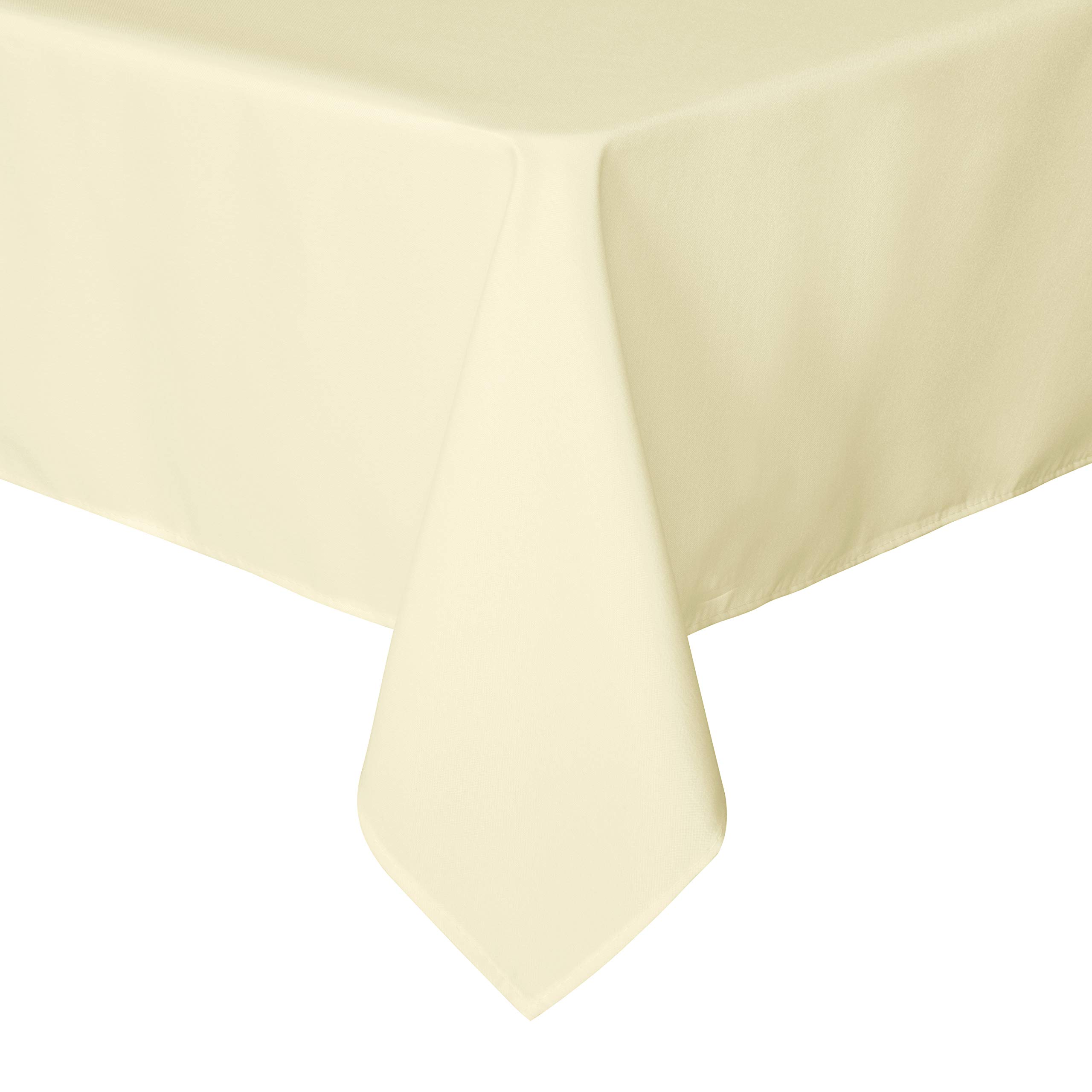 sancua Rectangle Tablecloth - 60 x 84 Inch - Stain and Wrinkle Resistant Washable Polyester Table Cloth, Decorative Fabric Table Cover for Dining Tables, Buffet Parties and Camping, Beige
