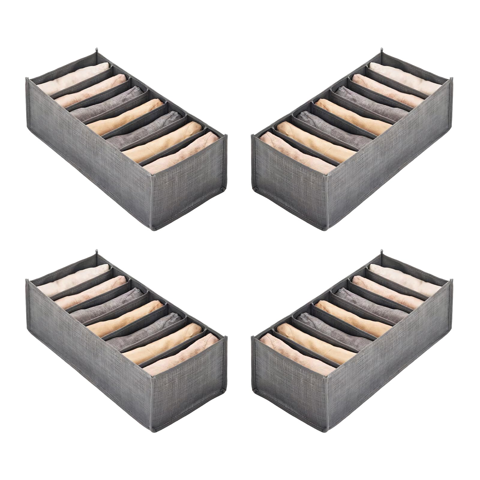 Hsyzygian Of 4 Seven Section Organizers Sturdy Construction for Wardrobe and Home Organization Fabric Storage Bins Multipurpose Planner Breathable Storage Box