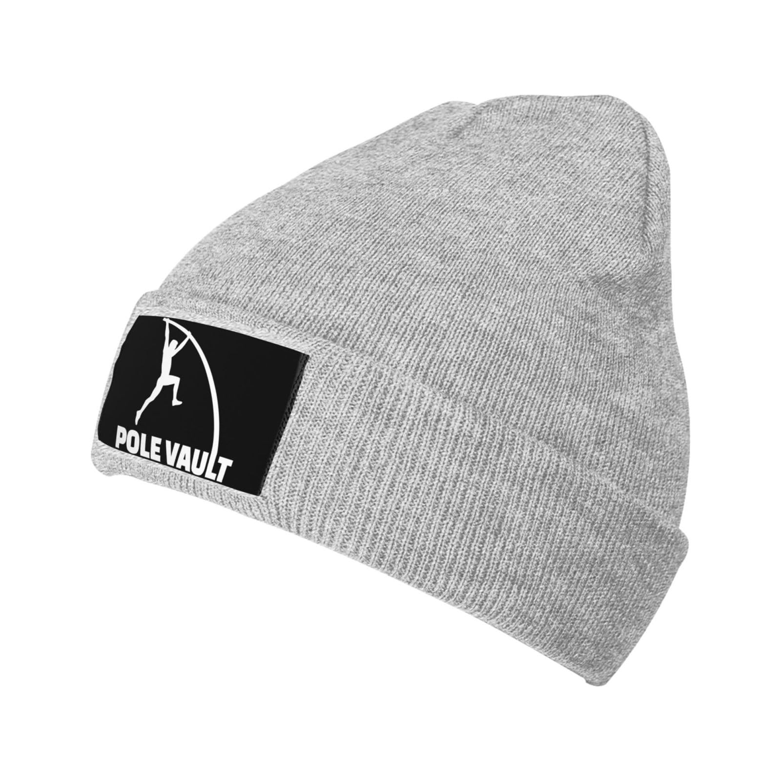 Oudrspo Unisex Gray Pole Vault Knit Beanie Man's Beanies Beanie Cap