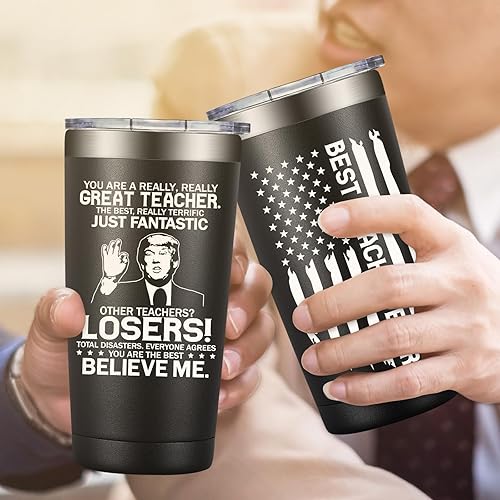 Miniatura 4 de Grifarny Regalos de agradecimiento a maestros para hombres, regalos de Navidad para profesores masculinos de parte de estudiantes, vaso de 20 onzas