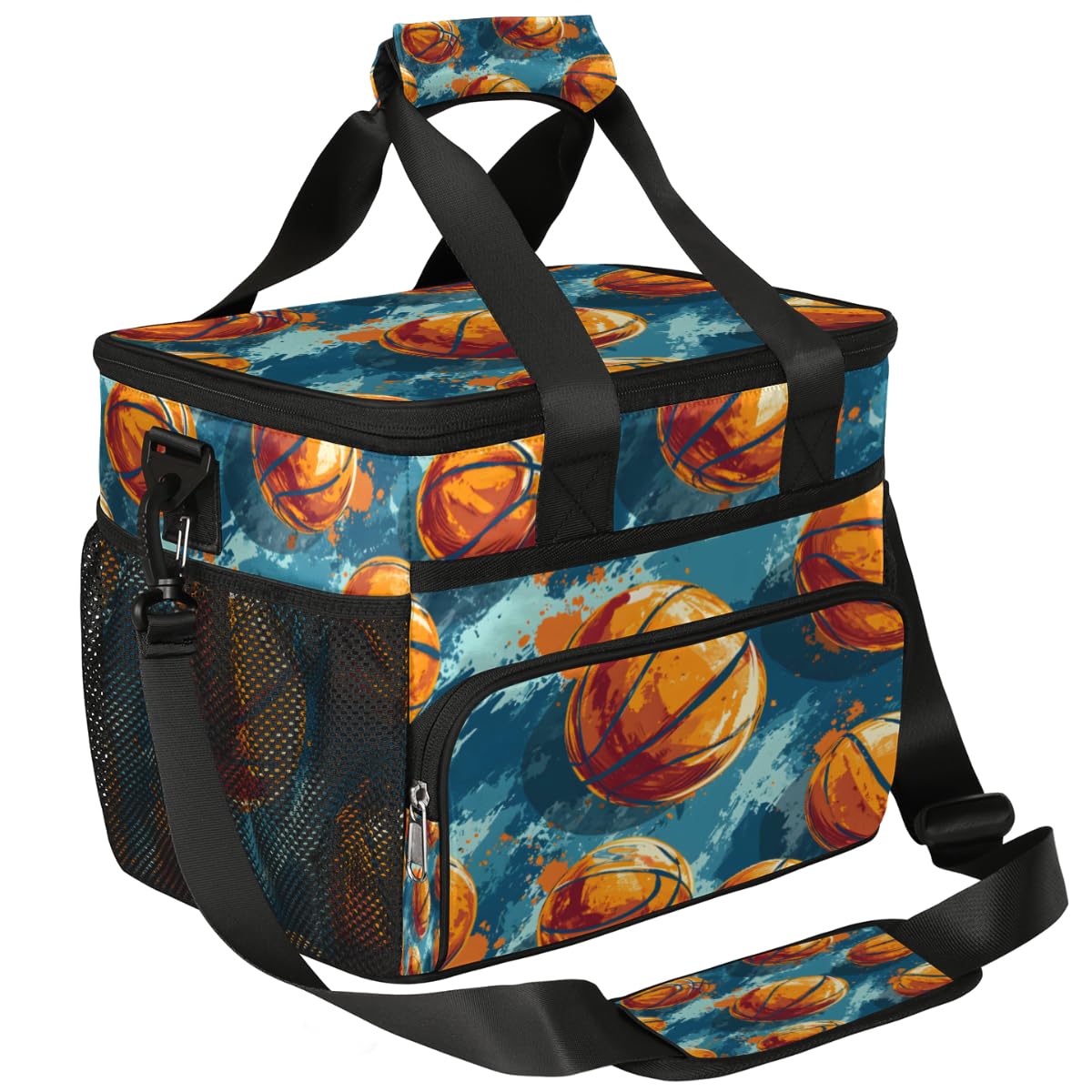 Insulated Picnic Backpack Lunch Box for Women Men Picnic Basket Tote Lunch Bag Picnic Bag Portable Lunch Bags for Picnic, Beach, Work, Trip,Office, Camp Basketball Balls