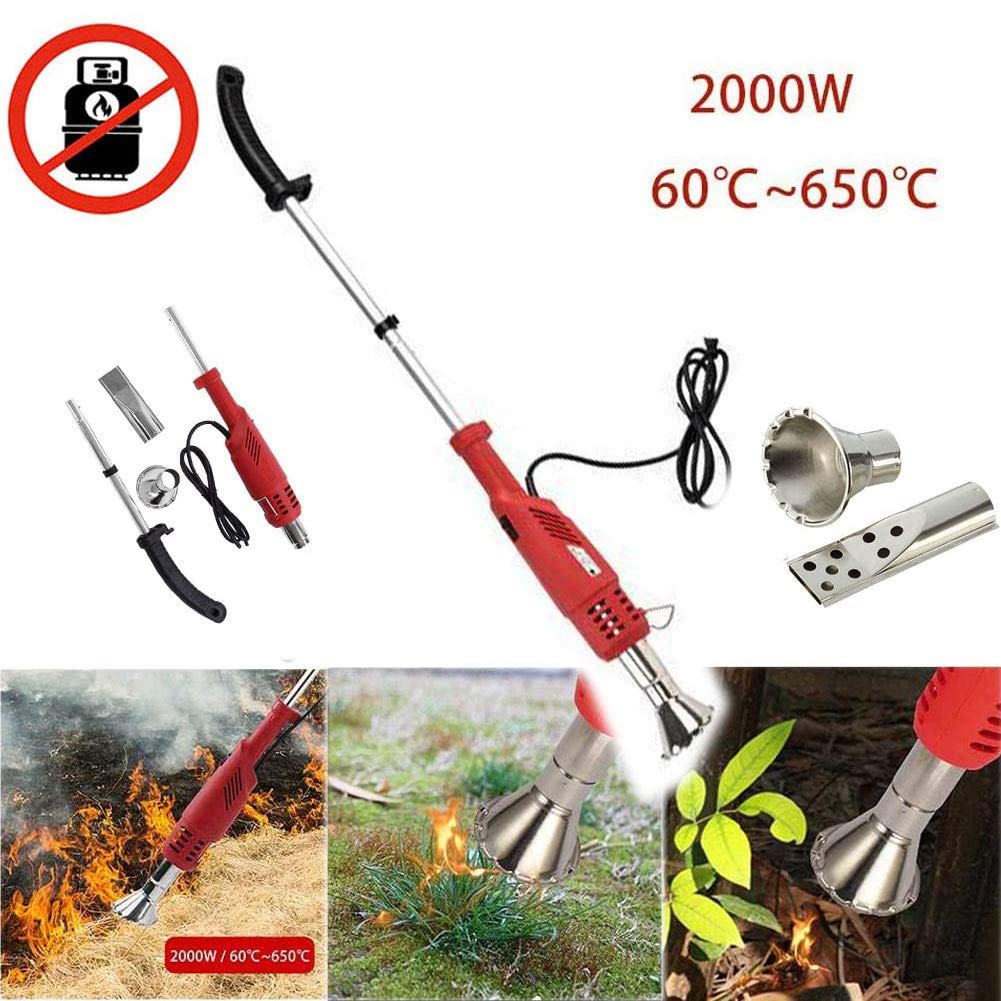 Bastone Diserbo Elettrico, 2 Ugelli 2000W Bruciatore Per Erbacce Con Una Temperatura Massima Di 650 ° C, Diserbatrice Di Sicurezza Da Giardino.