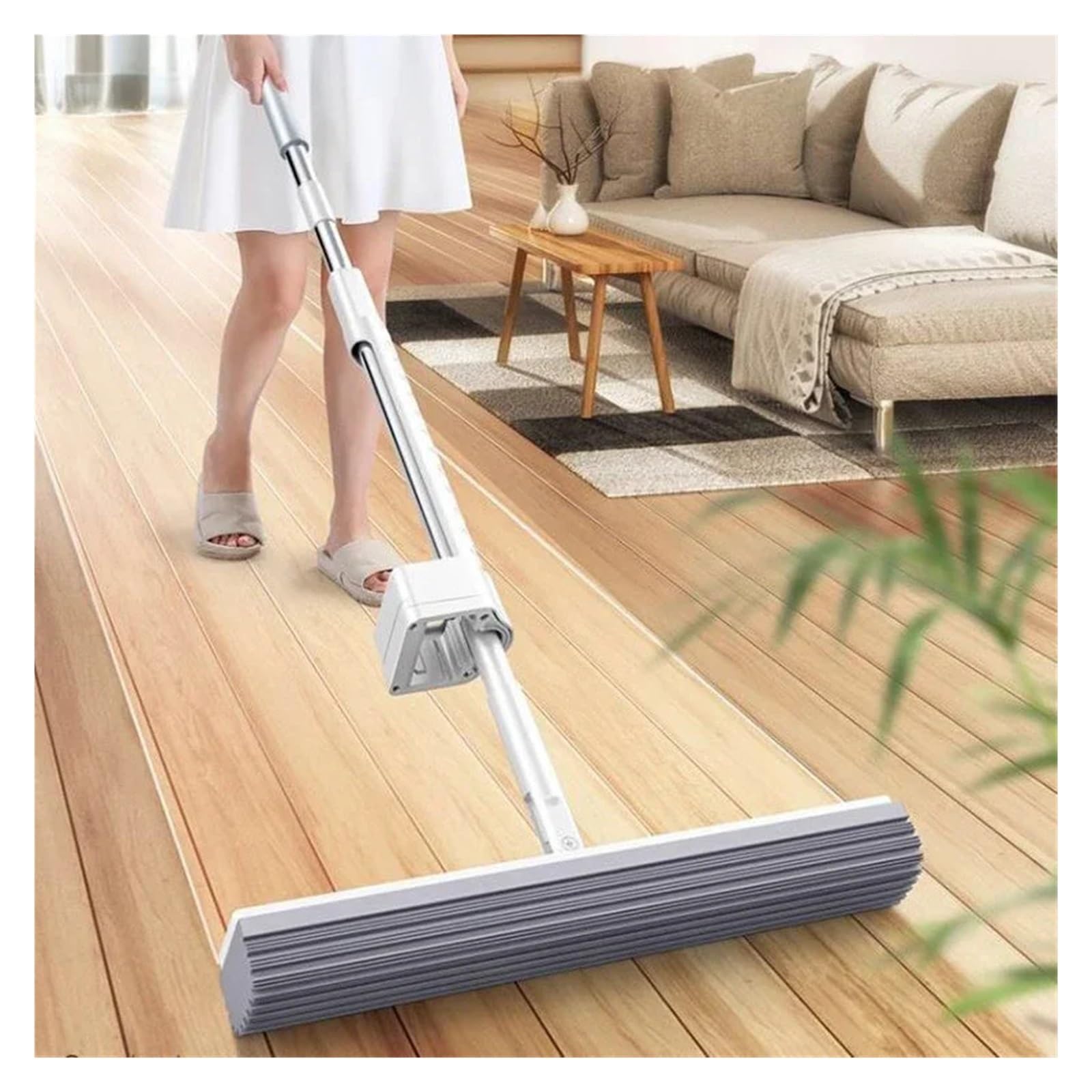 Trapeador Absorbente escurridor for Pisos Planos, baldosas, Limpieza del hogar, Lavado a Mano Gratuito, Limpiador Balai, colodión de Agua, fregado exprimido