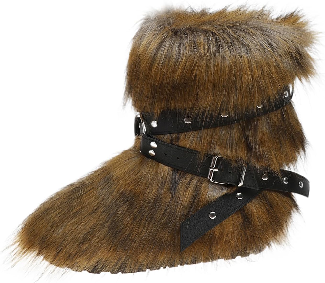 Fur Boots for Women, Pink Fuzzy Boots Y2k Style, Furry Shoes with Pelt