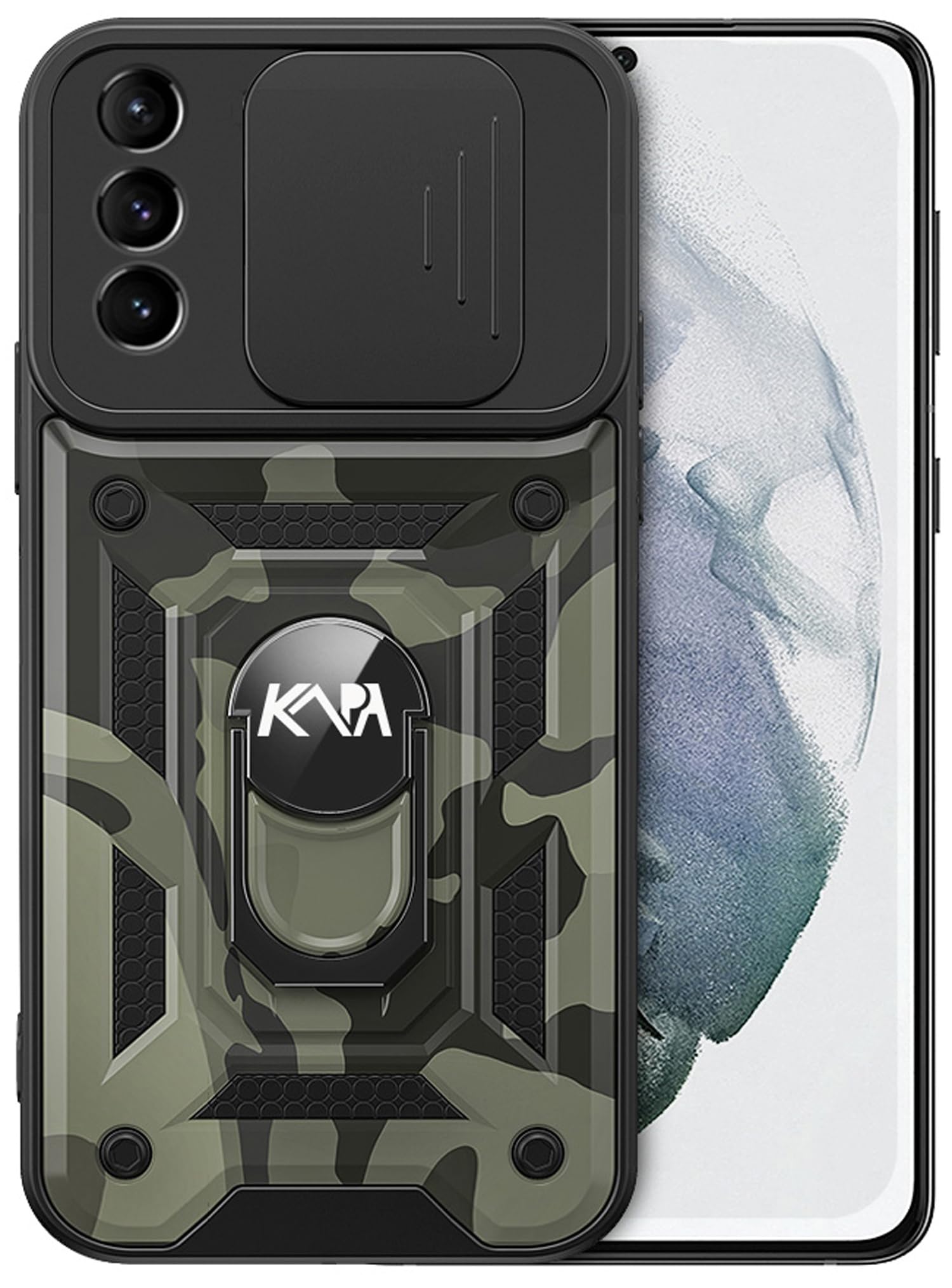 Kapa Tank Back Cover for Samsung Galaxy S24 Ultra | Inbuilt Ring + Slider Shockproof Lens Protection Bumper Back Case (Black) (B0CZNQWSWW) Amazon Price History, Amazon Price Tracker