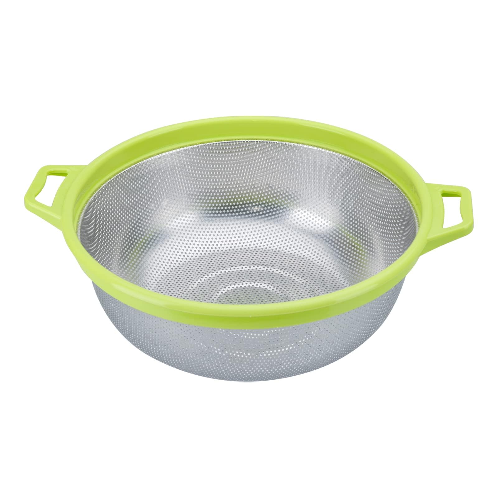See full amazon price history chart for FRESHOME Stainless Steel Fancy Collander for Washing Rice,Fruits,Vegetables and Grains to Filter Easily in The Kitchen Round Bowl (Medium) 26.5x10 (LxH) Centimeter, Green FRESHOME Stainless Steel Fancy Collander for Washing Rice,Fruits,Vegetables and Grains to Filter Easily in The Kitchen Round Bowl (Medium) 26.5x10 (LxH) Centimeter, Green (B098BBFP2X) Amazon Price History, Amazon Price Tracker