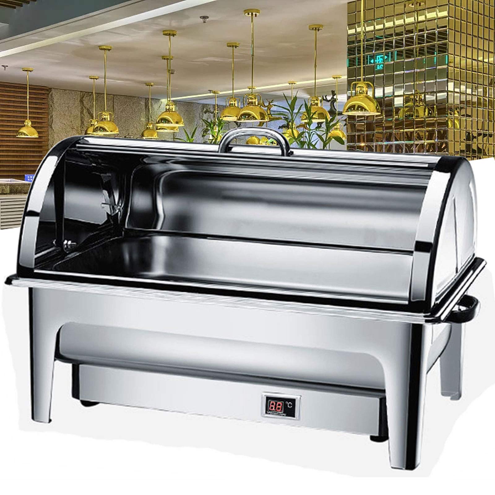 Chafing Dish Buffet, Chauffe Plat Electrique de Table, Buffets Chauffants Chauffe-Plat en Acier Inoxydable pour Cuisine, Fête, Banquet, 9L