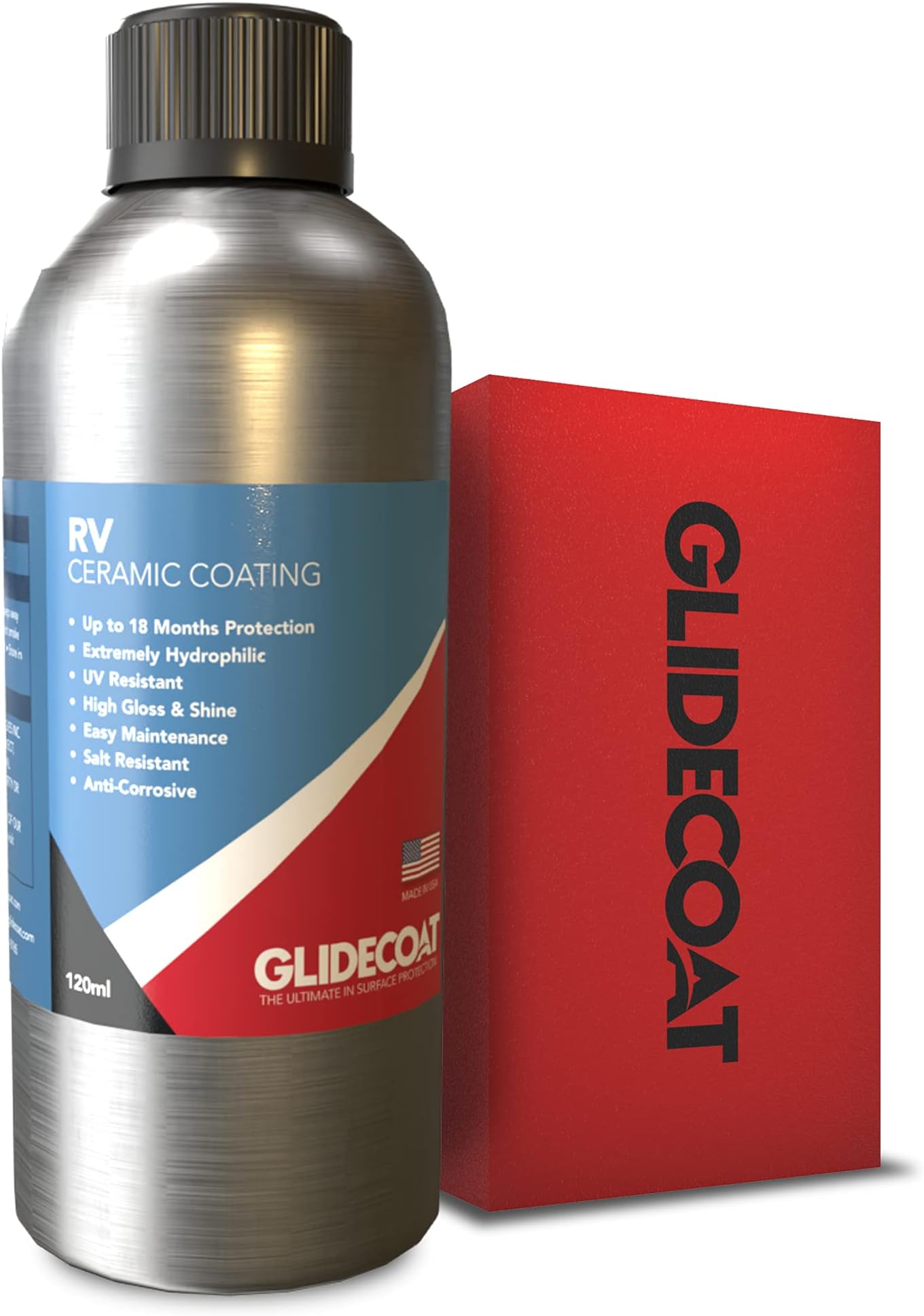 Glidecoat RV Ceramic Coating - 120ml - Wax Alternative for Campers, Travel Trailers & 5th Wheels - Up to 2 Years UV Protection, Super Hydrophobic Surface Repels Contaminants, Better-than-new Shine