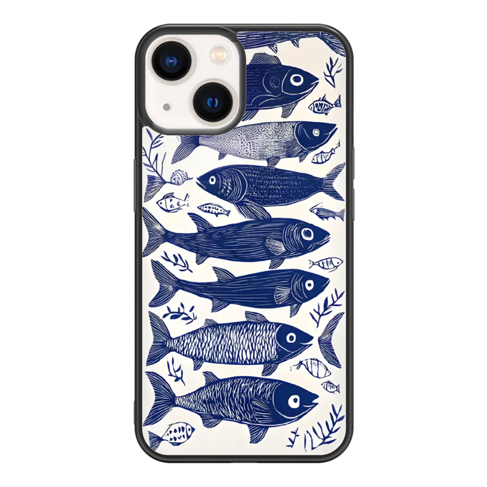 Axulimin Doodle Sardine Summer Fish Aesthetic Phone Case for iPhone 17 16 15 14 13 12 11 8 7 XR X XS Pro Max Plus Mini SE Case for Women Men Boys