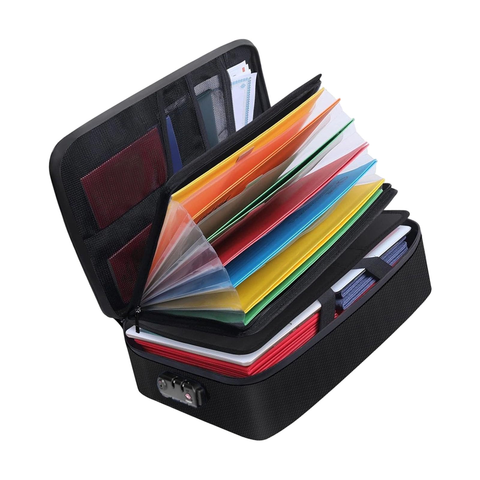 Organizador de almacenamiento de archivos seguro, color negro