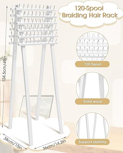 Miniatura 2 de 19 piezas de rejilla para trenzar el cabello, 120 clavijas, herramientas de trenzado para el cabello, herramientas de trenzado con pinza de pelo de