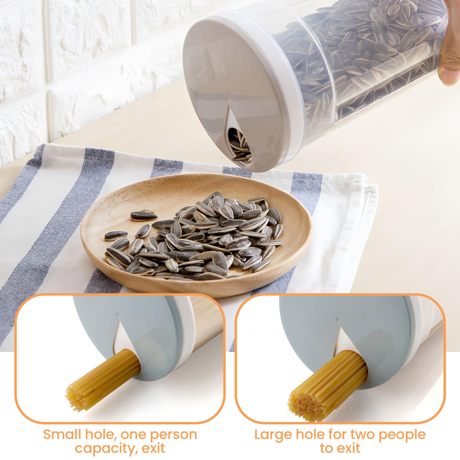 3 Pz Contenitori Alimentari ,Contenitori per la Conservazione Degli Alimenti con Coperchi per la Conservazione per Tè,Caffè,Riso,Pasta con Airtight Coperchi,2,5L(Blu Chiaro/Verde Chiaro/Cachi)