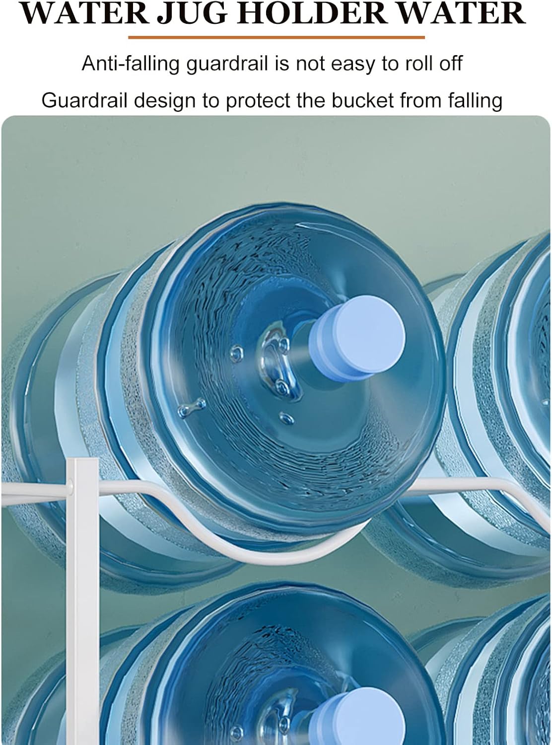Water Jug Rack Water Bottle Holder Organizer Storage Rack, Heavy Duty Water Bottle Buddy Display Rack, Water Cooler Jug Rack for Home Kitchen Office Pantry, Water Bottle（34cm×33cm×105cm）