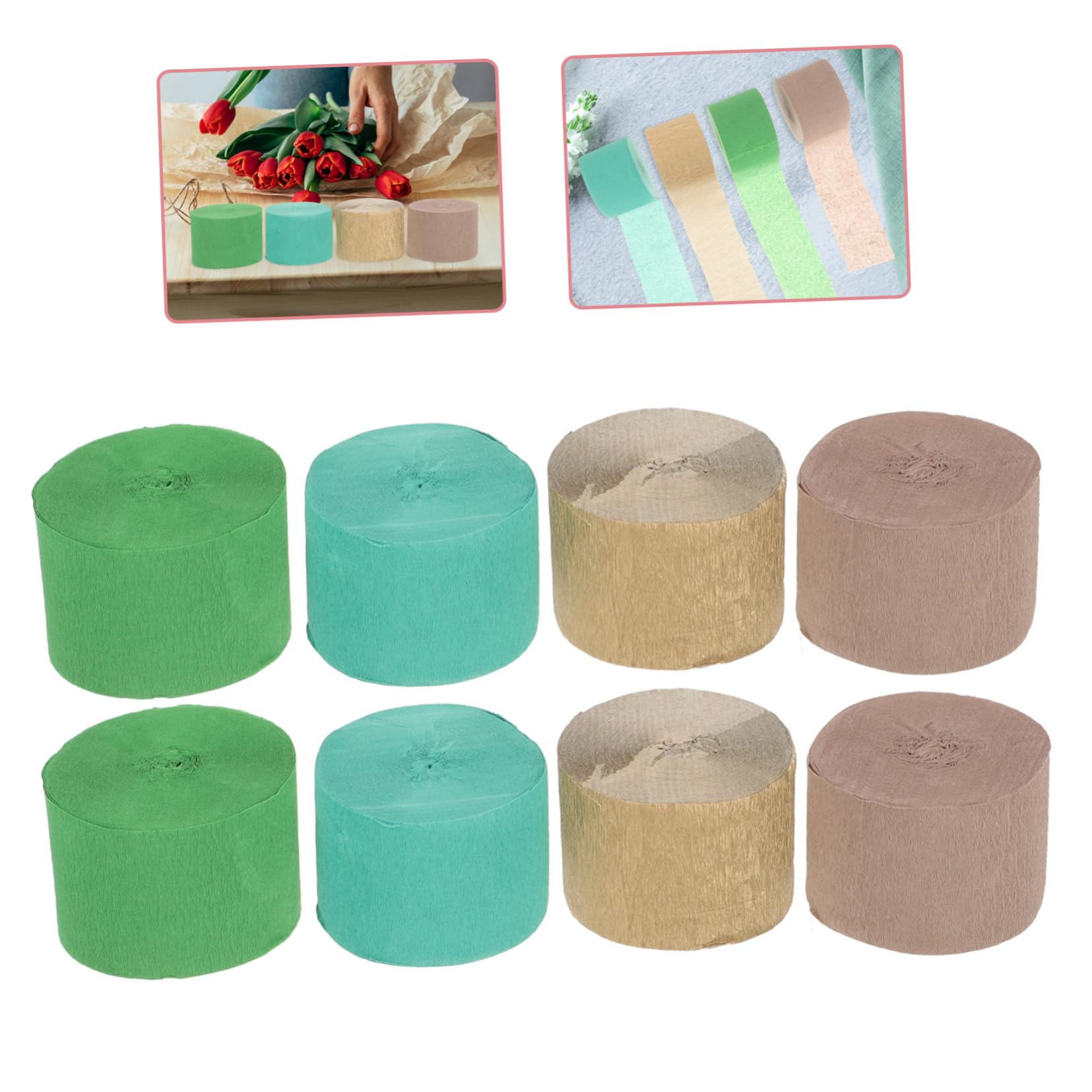 TEHAUX 24rouleaux Crépon Papier Pour Décorations De Fête Accessoires De Streamers Pour Anniversaires Et Mariages Décorations De Fête Papier