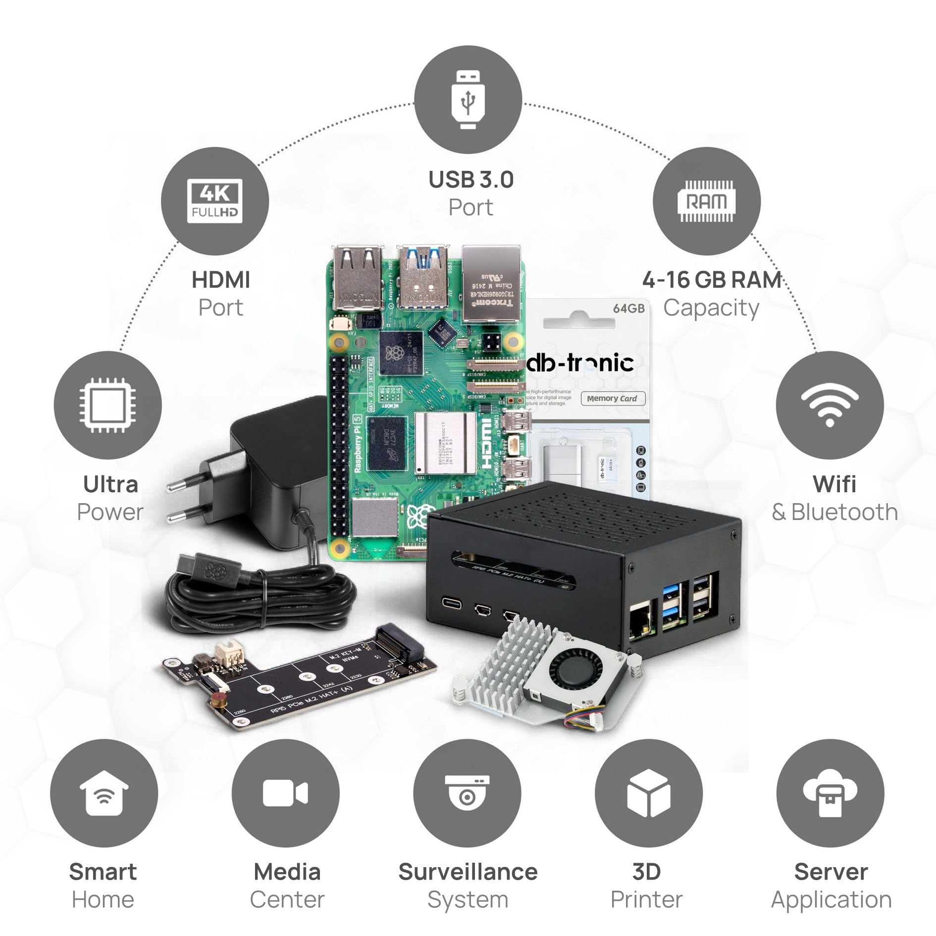 Raspberry Pi 5 & Pineberry Pi TM1S TOP NVME Housing by