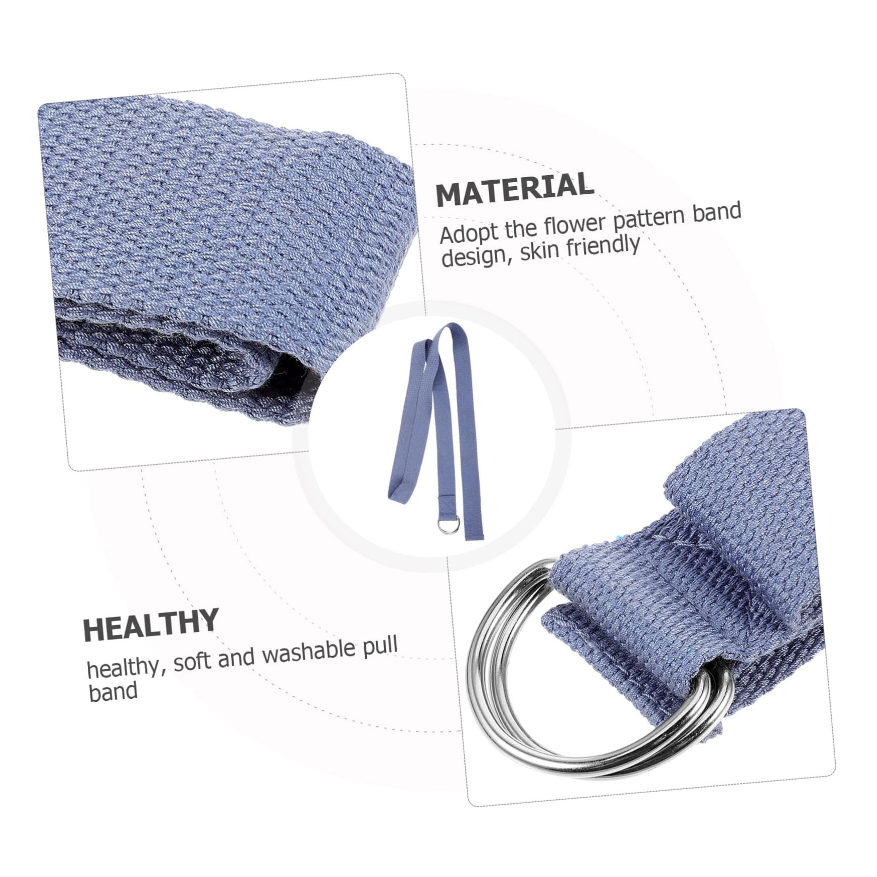 Mikikit Reusable Yoga Band Stretching Strap Yoga Strap D-ring Buckle Exercise Band Handles Fitness Professional Training