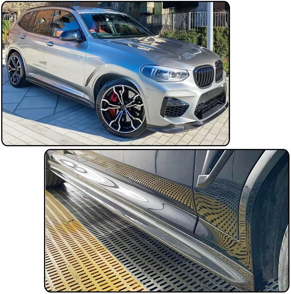 MCARCAR KIT Carbon Fiber Side Skirts Compatible with BMW X3 M F97 X4 M F98 Sport Utility 2019-2021 Under Door Rocker Panels Valance Extension Lip Factory Outlet