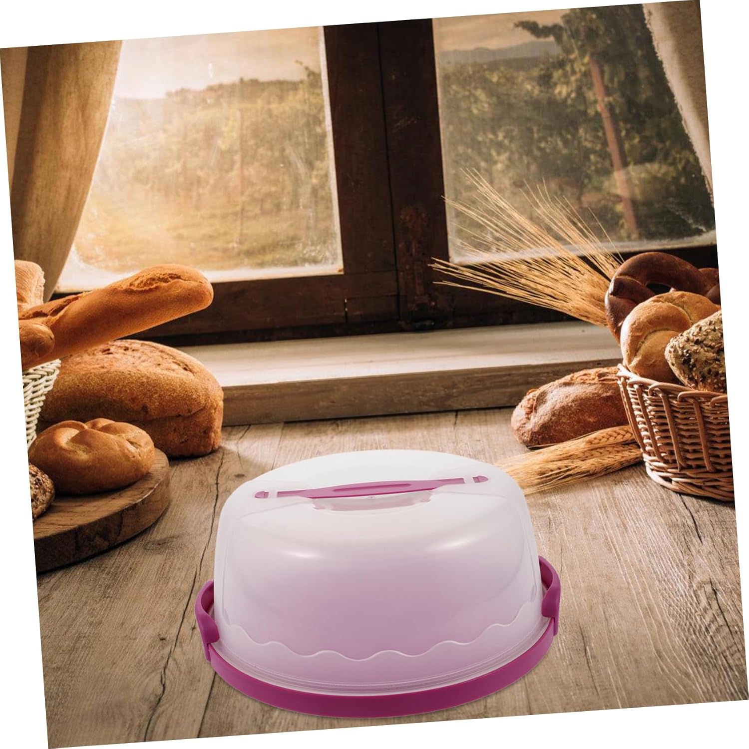 COLLBATH Cake Box with Handle Handheld Cake Carrier for Outdoor Use Preservation for Birthdays Stylish