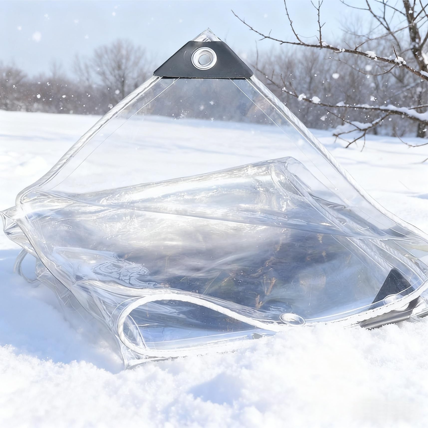Lona impermeable transparente 160x180 cm para balcón y muebles de jardín exterior
