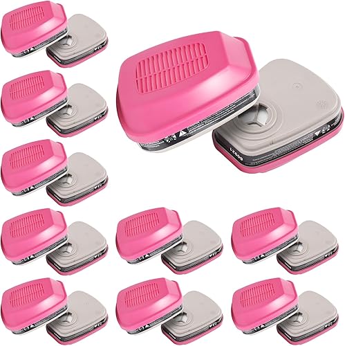 20 piezas (10 pares) 60921 cartuchos respiradores  Filtros de partículas que ayudan a proteger contra vapores orgánicos, amoníaco, gases ácidos,