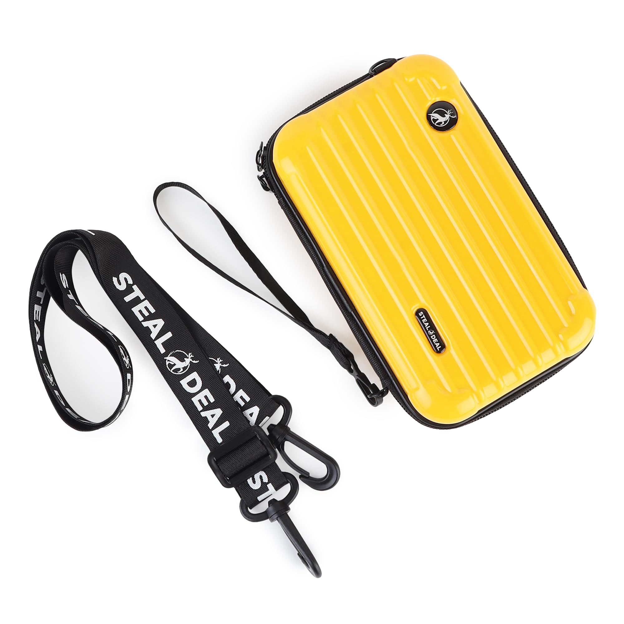 Hard Shell Mini Travel Organizer Case with Wrist Strap – Shockproof Zipper Pouch for Electronics, Cables, Earbuds, Cosmetics & Accessories (Yellow)-image-6