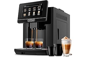 Zulay Magia Super Automatic Espresso Machine: 7" Touch Screen Coffee Maker and Grinder