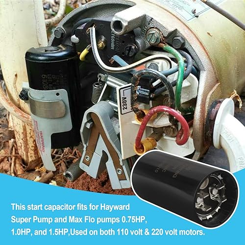 Miniatura 5 de Condensador de arranque de motor de bomba de piscina 161-193 ufMFD 110-125 VCA 20% 5060 Hz CD60 Se adapta a Hayward Super Pump. Bombas Max Flo 0.75