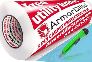 ArmorDillo Easy 36" x 200' Carpet Protector + Free Knife. Keeps Carpets Cleaner Than a Married Guys Search History. Easy Start 3mil-3ply USA-Made Tough. for Contractors, DIYers & Guys Named Todd.