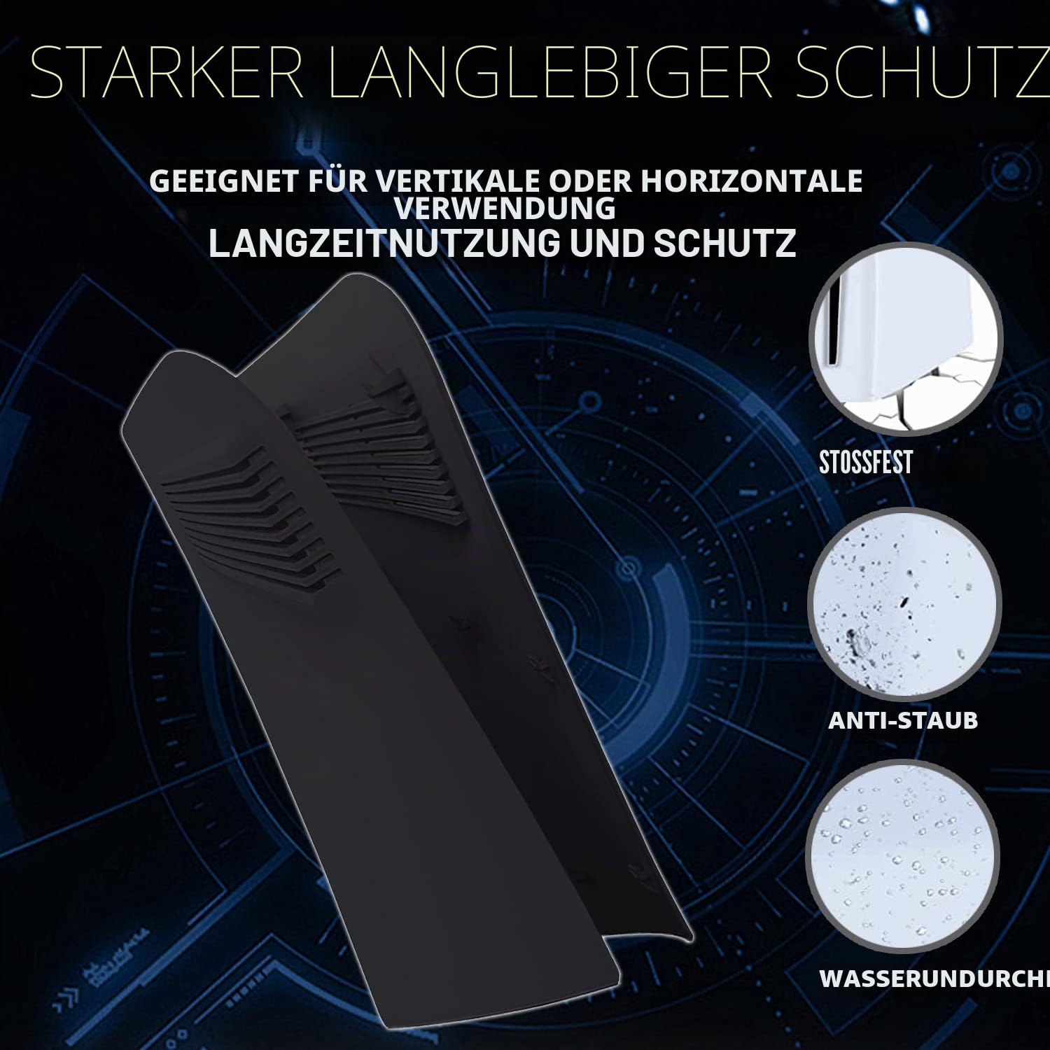 ElitePlay Schwarze digitale Frontplatte für PS5 mit Kühlungsöffnungen, gebogene Ersatzplatten, Zubehör für Playstation 5 Digital Edition