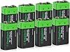 9V Lithium Battery, 9 Volt Battery 1200mAh Non-Rechargeable for Smoke Detector, Fire Alarm, Carbon Monoxide Detector, Metal Detector 9V 8 Pack