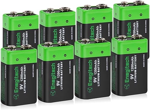 Enegitech Batería de litio de 9 V, batería de 9 voltios, 1200 mAh, no recargable para detector de humo, alarma de incendios, detector de monóxido de disponible en Yaxa Guatemala