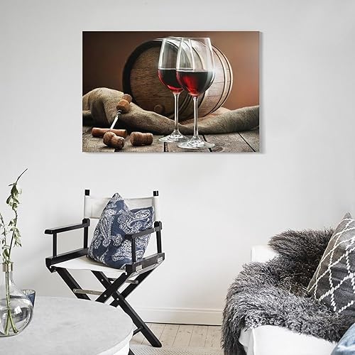 Miniatura 5 de Póster de copa de vino y barril, pintura en lienzo, arte de pared, imagen, sala de estar, bar, hotel, club, hogar, lienzo, pósteres e impresiones